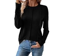 Magliette da donna alla moda, eleganti, casual, a maniche lunghe, girocollo | Maglione Giallo Ocra Donna Pantaloni Gialla Barchetta Ricamato Morbide Maculata Mano È Grigi Economica Limone