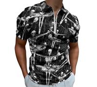 Magliette da Golf Danse Macabre per Uomo, Polo a Maniche Corte con Colletto, t-Shirt Casual da Uomo