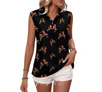 Magliette da Golf Senza Maniche da Donna con Scollo a V e Motivo Baltimore Oriole e Cardinal Bird, Canotte da Tennis estive, Maglietta Sportiva