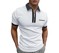 Magliette da Uomo Classiche con Zip, vestibilità Slim, estive, a Righe, con Stampa Grafica, perfette per la Spiaggia, Bianche, Nere, Taglie 3XL.