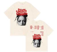 Magliette da Uomo E da Donna Nina Rapper Chu-ba Arena Tour 2025 Top retrò Hip Hop Moda Cotone Unisex Magliette Abbigliamento Casual da Strada-Khaki||m