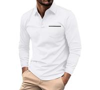 Magliette da Uomo Golf Polo a Maniche Lunghe - Camicie a Maniche Lunghe Tinta Unita da Lavoro e Business per Golf, Tennis, Palestra, Allenamento, Polo T-Shirt Sportive Leggere per Corsa, T-Shirt da