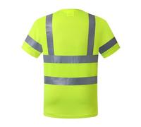 Magliette di sicurezza riflettenti ad alta visibilità, maglietta da lavoro a maniche corte for uomo e donna, abbigliamento da lavoro di sicurezza giubbotto riflettente(Large)