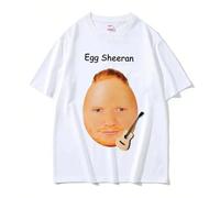 Magliette divertenti con uova e meme di Ed Sheeran per uomo e donna, magliette casual alla moda stile Harajuku, maglietta da uomo a girocollo a maniche corte L,M,S,XL,XXL,XXXLTessuto in maglia