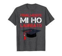 Magliette Divertenti Laurea Uomo. Finalmente Mi Ho Laureato Maglietta, Uomo, Grigio Scuro, XXL