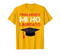 Magliette Divertenti Laurea Uomo. Finalmente Mi Ho Laureato Maglietta, Uomo, Oro Brillante, S