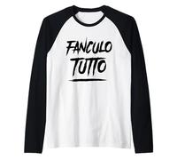 Magliette Divertenti - Scritte Simpatiche Odio Tutti Fanculo Maglia con Maniche Raglan