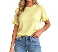 Magliette Donna Cotone Manica Tre Quarti Bianche Imbottite al Strass Elasticizzato Stampate Floreali Teschio Matto Leopardata Cinese Angel Sposi Trecce Orsetto Coniglio Grandi Scacchi Colorati