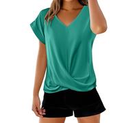 Magliette Donna Estive Firmate Comoda Leggera Casual Tee Top Scollo a V Oversize Estive Classica Magliette Manica Corta Basic Bianca Tee Bluse Larghe Cotone Vintage Moda Maglietta da Donna