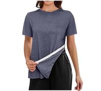 Magliette Donna Manica Corta,Camicie Post-Spalla per Donne Top 3/4 Strappati Dopo Camicie con Polsini Abbigliamento per chemioterapia Top Senza Spalline Maniche Lunghe (GY2, XXL).