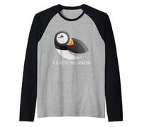Magliette e Accessori per Birdwatching Puffin delle Isole Faroe Maglia con Maniche Raglan