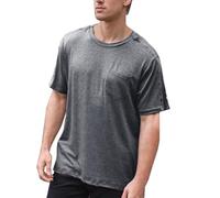 Magliette e Canottiere da Uomo Operatore Maglia Post Intervento Spalla Camicie Chemo da Uomo Post Spalla Chirurgia Recupero Strappare Manica Corta Full Open Side Snap Dialisi Abbigliamento B729