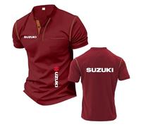 Magliette Henley da Uomo A Maniche Corte con Stampa per su.ZU.K.I Intimo Traspirante Polo Morbide Maglietta Fitness -JHS||x_l