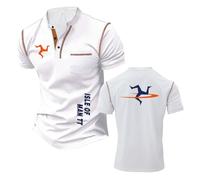 Magliette Henley da Uomo Fitness Abbigliamento per L'Isola di Man Polo A Maniche Corte con Colletto alla Coreana Morbide Cuciture E Mezze-BaiSe||m