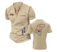 Magliette Henley da Uomo Traspiranti A Maniche Corte per I.s.l.e of M.a.n T..T Polo Colorate da Allenamento A Maniche Corte Maglietta Grafica Morbida-KQS||XX_l