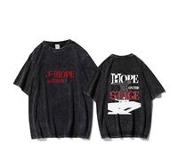 Magliette J-Hope 2025 Tour Hope ON The Stage Supporto Magliette Lavate for AR-My(Black-5,XL)