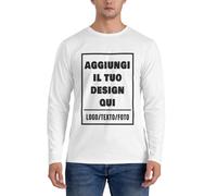 Magliette Maniche Lunghe Personalizzata - Crea Il Tuo Quadro con Foto e/o Testo - T-Shirt Personalizzato per Uomo - con Nome - Maglietta Ideale Come Regalo.