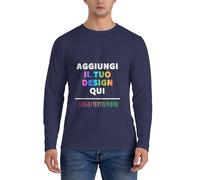 Magliette Maniche Lunghe Personalizzato, progetta Il Tuo Quadro con Foto e/o Testo,T-Shirt Personalizzata per Uomo e Donna, Aggiungi la Tua Immagine, Top per Lavoro, Palestra o Sport.