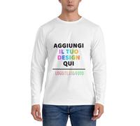 Magliette Maniche Lunghe Personalizzato, progetta Il Tuo Quadro con Foto e/o Testo,T-Shirt Personalizzata per Uomo e Donna, Aggiungi la Tua Immagine, Top per Lavoro, Palestra o Sport.
