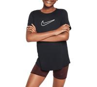 Nike One Fitted Jr - T-shirt - ragazza M Black junior Dri-Fit
