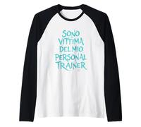 Magliette Palestra Divertenti - Vittima Personal Trainer Maglia con Maniche Raglan