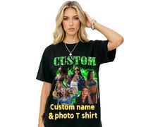 Magliette Personalizzate con Foto per Uomo e Donna - Maglietta con Testo e Immagine Personalizzabili,Disegna la Tua Grafica, Regalo Personalizzato per Compleanno, Anniversario o Coordinati in Famiglia