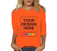 Magliette Personalizzate per Donna con Testo del Logo Fotografico Progetta La Tua Maglietta Stampa Fronte Retro T-Shirt Design Unico E Originale Maglia Donna Fare T Shirt Regalo Tee Top Maniche 3/4