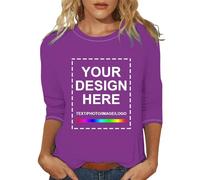 Magliette Personalizzate per Donna con Testo del Logo Fotografico Progetta La Tua Maglietta Stampa Fronte Retro T-Shirt Design Unico E Originale Maglia Donna Fare T Shirt Regalo Tee Top Maniche 3/4