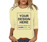 Magliette Personalizzate per Donna con Testo del Logo Fotografico Progetta La Tua Maglietta Stampa Fronte Retro T-Shirt Design Unico E Originale Maglia Donna Fare T Shirt Regalo Tee Top Maniche 3/4