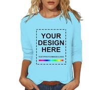 Magliette Personalizzate per Donna con Testo del Logo Fotografico Progetta La Tua Maglietta Stampa Fronte Retro T-Shirt Design Unico E Originale Maglia Donna Fare T Shirt Regalo Tee Top Maniche 3/4