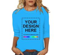 Magliette Personalizzate per Donna con Testo del Logo Fotografico Progetta La Tua Maglietta Stampa Fronte Retro T-Shirt Design Unico E Originale Maglia Donna Fare T Shirt Regalo Tee Top Maniche 3/4
