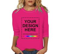 Magliette Personalizzate per Donna con Testo del Logo Fotografico Progetta La Tua Maglietta Stampa Fronte Retro T-Shirt Design Unico E Originale Maglia Donna Fare T Shirt Regalo Tee Top Maniche 3/4
