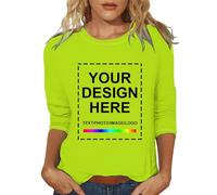 Magliette Personalizzate per Donna con Testo del Logo Fotografico Progetta La Tua Maglietta Stampa Fronte Retro T-Shirt Design Unico E Originale Maglia Donna Fare T Shirt Regalo Tee Top Maniche 3/4