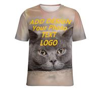 Magliette Personalizzate per Uomo/Donna Tees Personalizzate Progettare Le vostre Camicie Aggiungi Testo/Immagine/Logo, Personalizzato Che Ti Piace, XXL