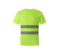 Magliette riflettenti ad alta visibilità for uomo, camicie da lavoro di sicurezza a maniche corte for uso edile e industriale giubbotto riflettente(Geel,L)