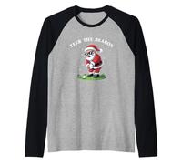 Magliette The Season Funny Santa Golfing Christmas Golfer Maglia con Maniche Raglan