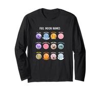 Magliette, Top e Accessori con Calendario lunare con Nomi di Luna Piena Maglia a Manica