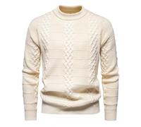 Maglioncini Uomo Autunnali - Girocollo da Slouchy Trend Cappotto Base Allentato Elegante E Confortevole (White XL)