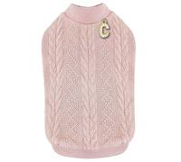 Croci Chains, Maglioncino per cani e gatti, taglia 45 cm, colore Rosa | Caldo, morbido e confortevole, con foro per guinzaglio.