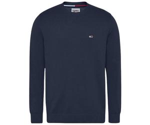Maglioncino Casual Tommy Jeans Pullover Essential In Puro Cotone Con Patch Bandi