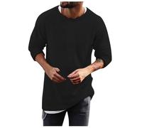 Maglioncino Girocollo Uomo, Maglione Lavorato a Maglia Maglione Uomo Invernali Felpa Lavorata a Maglia Maglione in Cotone Slim Fit Cross Lines Maglione Uomo Lana Grossa Abbigliamento Uomo Invernale