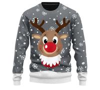 Maglioncino Natale Donna, Maglia Di Natale Uomo Maglione Natale Divertente Cotone Maglione Uomo Invernale Natalizio Girocollo Maglione Lungo Inverno Maglioni Di Natale Famiglia X-Mas Knitted Pullover