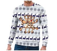 Maglioncino Natale Donna, Maglia Natale Uomo Maglione Brutto Di Natale Cotone Maglione Uomo Invernale Natalizio Girocollo Maglione Lungo Inverno Maglie Natalizie Famiglia X-Mas Knitted Pullover