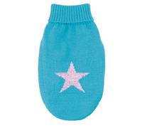 Record - Maglioncino per Cani Moonlight Sky Star. Maglione caldo con Stella sul Dorso, Dolcevita Elegante, Foro Guinzaglio e Passante Zampe Posteriori | Azzurro, XS - Lunghezza dorso 30 cm