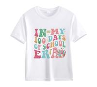 Maglione 140 100th Day of School Celebration for Girls and Boys Kids T Shirts Fun Colorful Numbers Sprüche T Shirt Mädchen, bianco, 2-3 Jahre