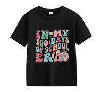 Maglione 140 100th Day of School Celebration for Girls and Boys Kids T Shirts Fun Colorful Numbers Sprüche T Shirt Mädchen, Nero , 10-11Years