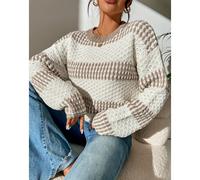 Maglione a due toni con spalle a goccia, maglia a pullover per autunno/inverno L,M,S,XSBlocchi di coloreTessuto