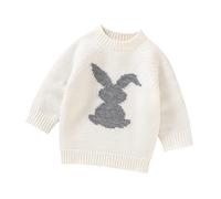 Maglione a forma di coniglietto pasquale a maniche lunghe morbido pullover top vestiti per bambini girocollo estivo casual colletto camicia Pasqua abiti per ragazzi 7/8 basket maglietta ragazzi (,