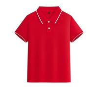 Maglione a maglia per ragazzi, a maniche corte, estivo, casual, per adolescenti, vacanze, maglietta intima per bambini, 128, Colore: rosso, 7-8 Anni