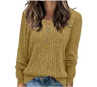Maglione a Maniche Lunghe Donna Girocollo Signore Tunica Tops Leggero Casual Pullover Morbido Leggere Top Sweatshirts T-Shirt Maglioni da Donna Felpa Moda Henley T Shir Bluse Autunno Inverno
